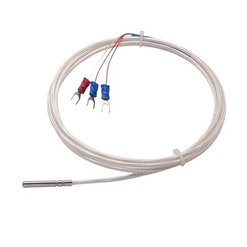 PT100 Temperature Sensor Stainless Steel RTD with 0.5-5M Three-core Silver-Plated PTFE Shielded Wire 1Pcs(PT100 5M) in Saudi Arabia