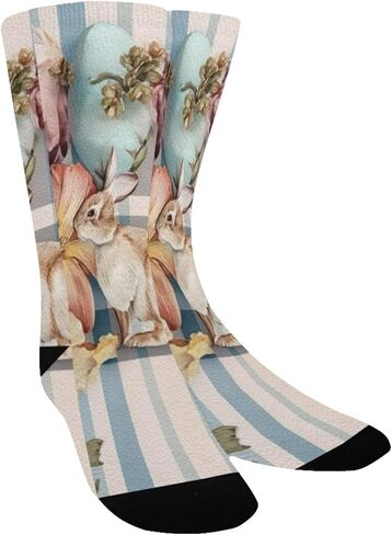 Bunny Floral Bouquet Blue Hiking Socks - Toddler Boys & Girls Warm Thick Thermal Winter Crew Socks for School, Daily Wear & Outdoor Activities in Kuwait