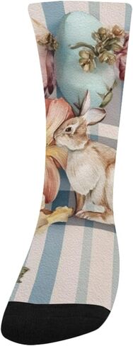 Bunny Floral Bouquet Blue Hiking Socks - Toddler Boys & Girls Warm Thick Thermal Winter Crew Socks for School, Daily Wear & Outdoor Activities in Kuwait