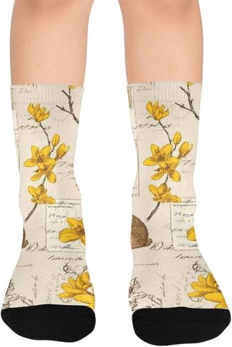 Art Botanical Bunny Hiking Socks - Toddler Boys & Girls Warm Thick Thermal Winter Crew Socks for School, Daily Wear & Outdoor Activities in Kuwait
