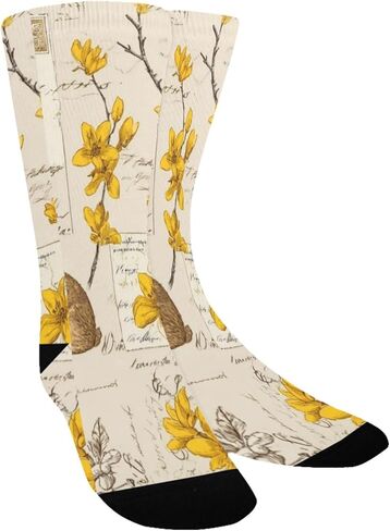 Art Botanical Bunny Hiking Socks - Toddler Boys & Girls Warm Thick Thermal Winter Crew Socks for School, Daily Wear & Outdoor Activities in Kuwait