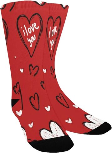Print Red Art Hiking Socks - Toddler Boys & Girls Warm Thick Thermal Winter Crew Socks for School, Daily Wear & Outdoor Activities in Kuwait