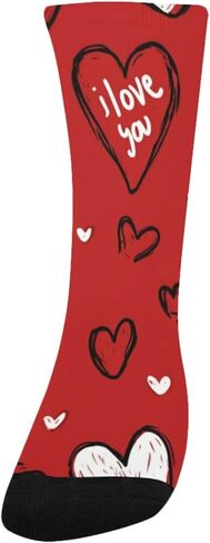 Print Red Art Hiking Socks - Toddler Boys & Girls Warm Thick Thermal Winter Crew Socks for School, Daily Wear & Outdoor Activities in Kuwait