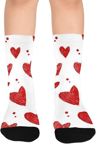 Small Bright Love Red Hiking Socks - Toddler Boys & Girls Warm Thick Thermal Winter Crew Socks for School, Daily Wear & Outdoor Activities in Saudi Arabia