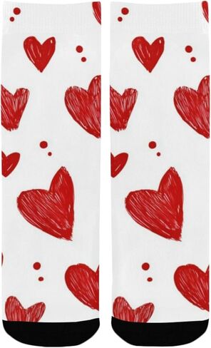 Small Bright Love Red Hiking Socks - Toddler Boys & Girls Warm Thick Thermal Winter Crew Socks for School, Daily Wear & Outdoor Activities in Saudi Arabia