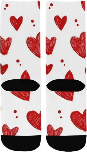 Small Bright Love Red Hiking Socks - Toddler Boys & Girls Warm Thick Thermal Winter Crew Socks for School, Daily Wear & Outdoor Activities in Saudi Arabia