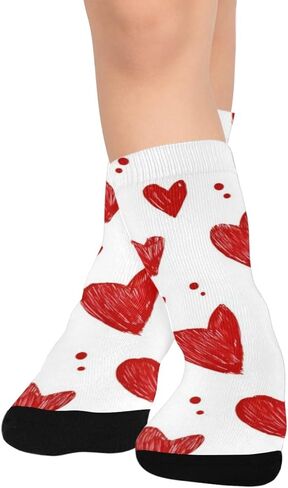 Small Bright Love Red Hiking Socks - Toddler Boys & Girls Warm Thick Thermal Winter Crew Socks for School, Daily Wear & Outdoor Activities in Saudi Arabia