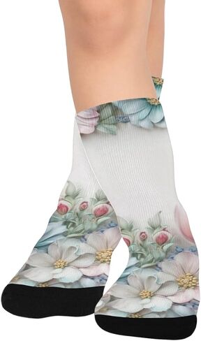 جوارب للتنزه سيرًا على الأقدام بتصميم زهور - جوارب شتوية حرارية سميكة دافئة للأطفال الصغار للأولاد والبنات للمدرسة، والارتداء اليومي والأنشطة الخارجية in Kuwait