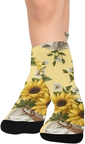 جوارب عباد الشمس وباقة الربيع للمشي لمسافات طويلة - جوارب شتوية سميكة دافئة للأولاد والبنات الصغار للمدرسة، والارتداء اليومي والأنشطة الخارجية in Kuwait