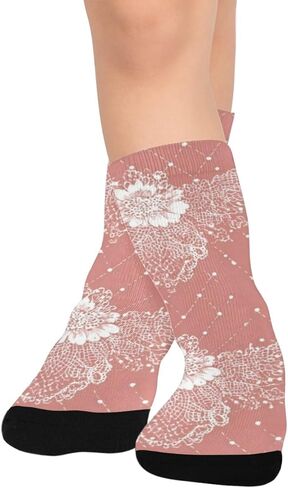 Vintage Bloom Art Pink Hiking Socks - Toddler Boys & Girls Warm Thick Thermal Winter Crew Socks for School, Daily Wear & Outdoor Activities in Kuwait