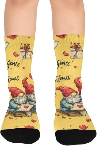 Rose Gnome Valentine Hiking Socks - Toddler Boys & Girls Warm Thick Thermal Winter Crew Socks for School, Daily Wear & Outdoor Activities in Saudi Arabia