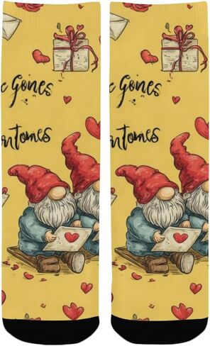 Rose Gnome Valentine Hiking Socks - Toddler Boys & Girls Warm Thick Thermal Winter Crew Socks for School, Daily Wear & Outdoor Activities in Saudi Arabia