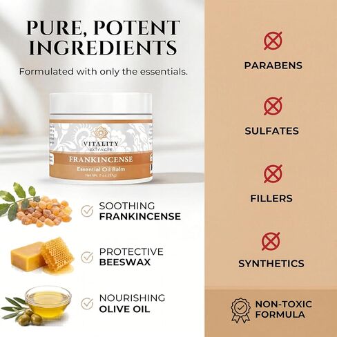 بلسم اللبان بمستخلصات حيوية - 2 أونصة، بوسويليا سيراتا، شمع العسل، زيت الزيتون، مرطب للبشرة الجافة والمتشققة، جميع أنواع البشرة in Kuwait