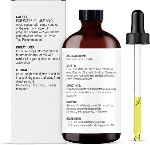 Majestic Pure Lemon Eucalyptus Essential Oil 4 Fl Oz - Fresh Citrus Scent for Diffuser, Home & Cleaning - Crisp, Uplifting Fragrance - Pure & Blend-Friendly Essential Oil in Saudi Arabia
