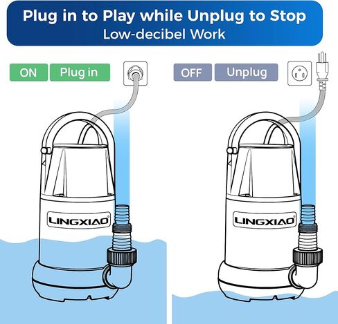 Sump Pump 3/4 HP 3450 GPH Submersible Water Pump Thermoplastic Portable Utility Pump High Flow Water Removal for Swimming Pool Garden Pond Basement Window Wells in Saudi Arabia