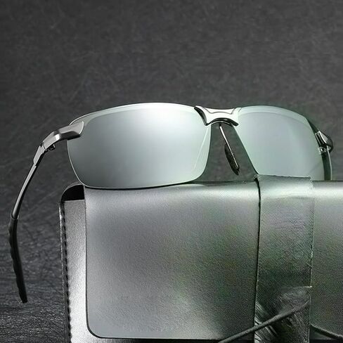 Polarized Photochromic Glasses, Rimless Chameleon Lens for Day & Night Use, Ideal for Fishing, Driving, Hiking, Camping in Saudi Arabia