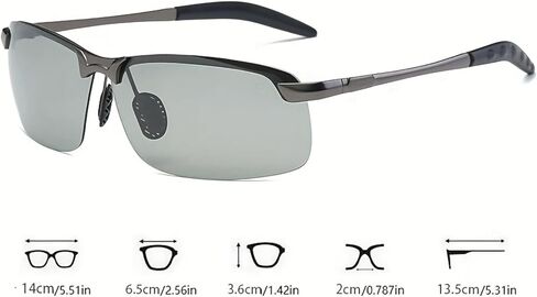 Polarized Photochromic Glasses, Rimless Chameleon Lens for Day & Night Use, Ideal for Fishing, Driving, Hiking, Camping in Saudi Arabia