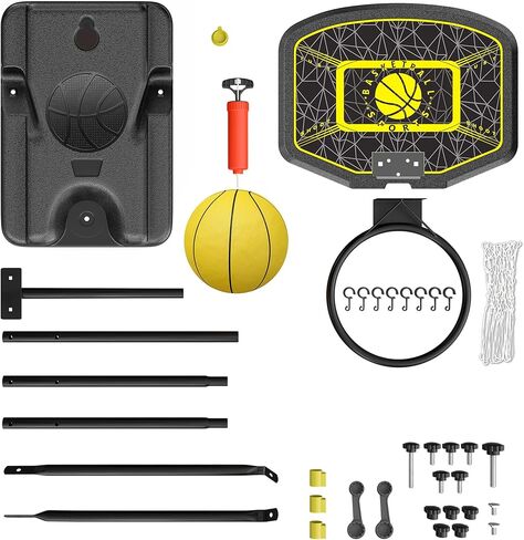 طوق كرة السلة للأطفال GILIKOKO ارتفاع قابل للتعديل 3.6 قدم - 6.2 قدم داخلي وخارجي، هدف كرة السلة البلاستيكي للأطفال الصغار، ألعاب الفناء الخارجي، هدايا للأطفال in Kuwait