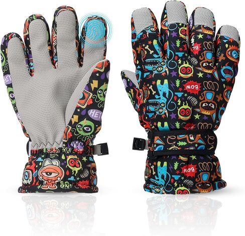 قفازات التزلج على الجليد الشتوية للأطفال للأولاد والبنات والأطفال على الجليد قفازات صوف حراري مقاومة للماء للطقس البارد in Kuwait