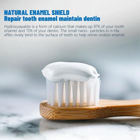 معجون أسنان نانو هيدروكسيباتيت 7.5% (خالٍ من الفلورايد)، إعادة المعادن وحماية المينا، يوصي به طبيب الأسنان للأسنان الحساسة والأطفال، معجون أسنان منعش ومبيض in Kuwait