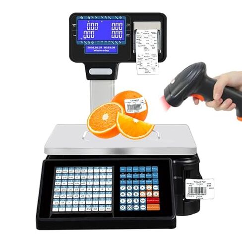 Digital Counting Scale with Label Printer - Dual Display, 6-30kg Capacity, Perfect for Supermarkets, Efficient Weighing & Pricing Solution for Retail and Inventory Management in Saudi Arabia