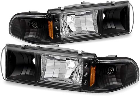 AKKON - لـ 91-96 Chevy Impala Caprice بديل شفاف قطعة واحدة من المصابيح الأمامية LED/مصابيح إشارة الزاوية يسار + يمين in Saudi Arabia
