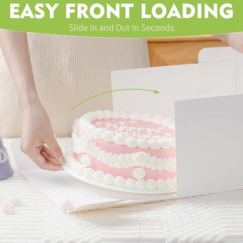 10 Pcs Cake Boxes, 12x12x8 Inch Tall Cake Box with Clear Window, White Cardboard Bakery Boxes, Disposable Cake Transport Containers with Lids for Multi-Layer Cakes Pie Dessert Wedding Birthday in Saudi Arabia