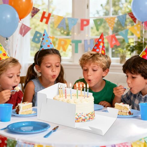 10 Pcs Cake Boxes, 12x12x8 Inch Tall Cake Box with Clear Window, White Cardboard Bakery Boxes, Disposable Cake Transport Containers with Lids for Multi-Layer Cakes Pie Dessert Wedding Birthday in Saudi Arabia