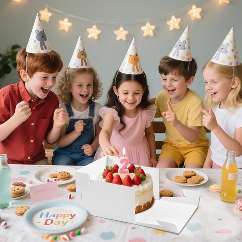 10 Pcs Cake Boxes, 12x12x8 Inch Tall Cake Box with Clear Window, White Cardboard Bakery Boxes, Disposable Cake Transport Containers with Lids for Multi-Layer Cakes Pie Dessert Wedding Birthday in Saudi Arabia