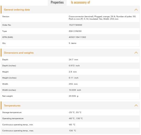 5pcs WEIDMULLER ZQV 2.5N/50 1527730000 Cross-Connector Terminal Orange New in Kuwait