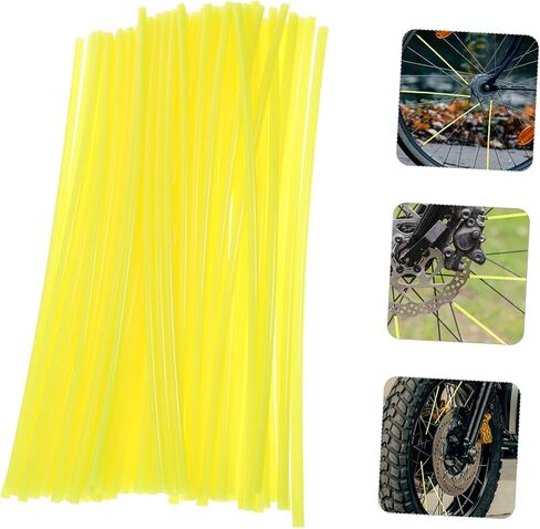VICASKY 75 PCS Motorcycle Dirt Bike Wheel Rim Covers Fluorescent Yellow Wheel Rim Protectors Kit Durable and Simple to Install Bike Accessories in Saudi Arabia