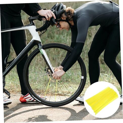 VICASKY 75 PCS Motorcycle Dirt Bike Wheel Rim Covers Fluorescent Yellow Wheel Rim Protectors Kit Durable and Simple to Install Bike Accessories in Saudi Arabia