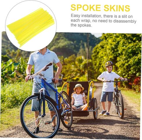VICASKY 75 PCS Motorcycle Dirt Bike Wheel Rim Covers Fluorescent Yellow Wheel Rim Protectors Kit Durable and Simple to Install Bike Accessories in Saudi Arabia