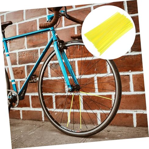 VICASKY 75 PCS Motorcycle Dirt Bike Wheel Rim Covers Fluorescent Yellow Wheel Rim Protectors Kit Durable and Simple to Install Bike Accessories in Saudi Arabia