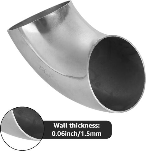 6 حزمة 3 بوصة 304 أنبوب كوع العادم من الفولاذ المقاوم للصدأ ، و 45 درجة مرفق المنحني ، والسماكة 0.06 "(1.5 مم) أنبوب ثني الفولاذ المقاوم للصدأ لأنبوب الكوع المعدلة العادم ، دراج الدراج الدرابزين in Kuwait