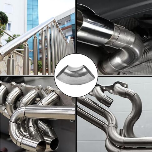 6 حزمة 3 بوصة 304 أنبوب كوع العادم من الفولاذ المقاوم للصدأ ، و 45 درجة مرفق المنحني ، والسماكة 0.06 "(1.5 مم) أنبوب ثني الفولاذ المقاوم للصدأ لأنبوب الكوع المعدلة العادم ، دراج الدراج الدرابزين in Kuwait