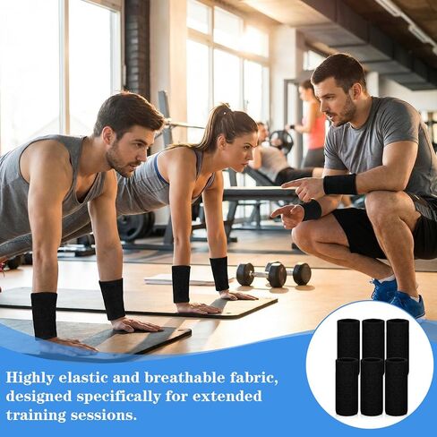6 Pcs 6 Inch Wrist Sweatbands Wrist Sweat Bands for Men Women Elastic Athletic Wrists Bands Tennis Wrists Band for Basketball Workout Running in Saudi Arabia