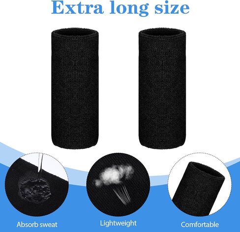 6 Pcs 6 Inch Wrist Sweatbands Wrist Sweat Bands for Men Women Elastic Athletic Wrists Bands Tennis Wrists Band for Basketball Workout Running in Saudi Arabia