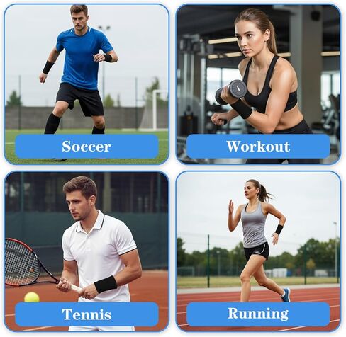 6 Pcs 6 Inch Wrist Sweatbands Wrist Sweat Bands for Men Women Elastic Athletic Wrists Bands Tennis Wrists Band for Basketball Workout Running in Saudi Arabia