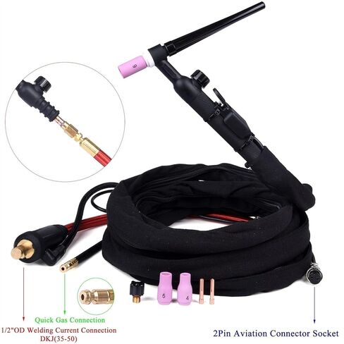 WP9 WP9FV WP9F TIG Welding Torch Gas-Electric Integrated Red Hose 4M 35-50 Euro Connector 13FT Air Cooled tig Welding Accessories in Saudi Arabia