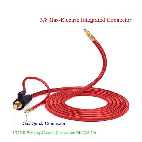 Welding Torch Gas-Electric Integrated Red Hose Cable Wires 5/8 UNF Quick Connector 4M 35-50 Euro 13.12Ft tig Welding Accessories in Saudi Arabia