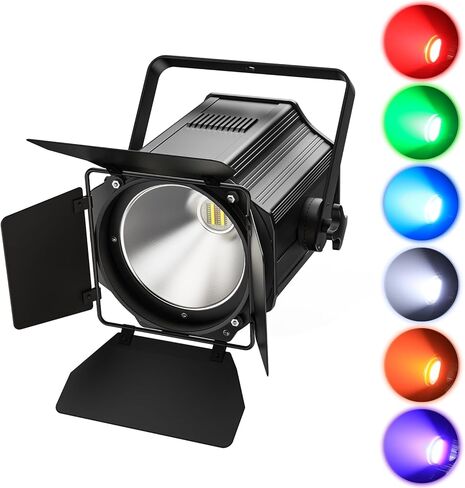 أضواء المسرح مع أبواب الحظيرة، 200 واط LED Par Can Lights، 6 في 1 COB أضواء كاشفة RGBWA+UV DMX512 مصابيح علوية تعمل بالصوت للحفلات والمناسبات وحفلات الزفاف والكنيسة والحفلات الموسيقية والرقص in Kuwait