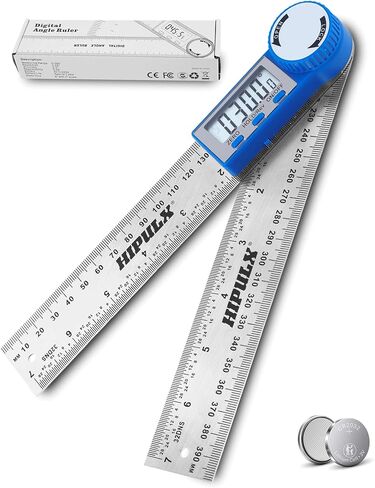 مسطرة تحديد الزوايا الرقمية، أداة تحديد الزوايا من الفولاذ المقاوم للصدأ 2 في 1 مقاس 7 بوصات، منقلة رقمية 360 درجة مع شاشة LCD للأعمال الخشبية والبناء وقياس الزاوية العكسية in Kuwait