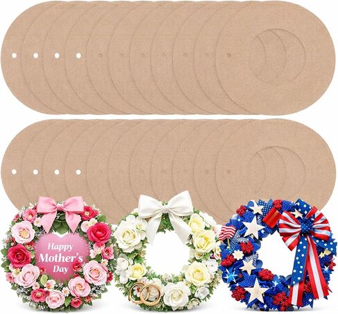 Sieral 40 Pieces Large Hanging Round Wreaths 12 Inch Round Christmas DIY Ornaments Wreath Form Bulk Cardboard Wreath Rings for DIY Craft Cardboard Circles for Halloween Christmas Wedding Decor in Saudi Arabia