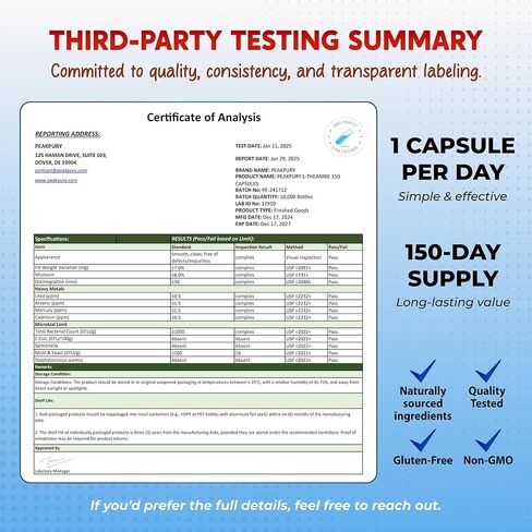 Premium L-Theanine, Alpha-GPC, Lion’s Mane & Phosphatidylserine – Cognitive & Mental Focus Support Supplement – 150 Capsules in Kuwait