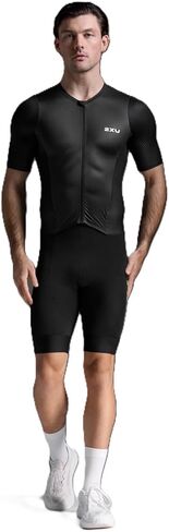 2XU Men's Aero Hex Sleeved Tri Suit (US, Alpha, XX-Large, Regular, Regular, Standard, Black/White) in Saudi Arabia