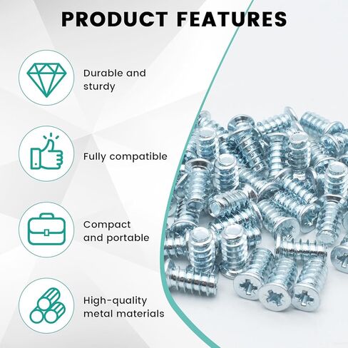 55 PCS Drawer Rail Euro Screws Compatible with IKEA 100349, Replacement Screws, Crosshead Self Tapping Screws for Drawer in Saudi Arabia