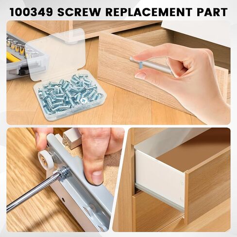 55 PCS Drawer Rail Euro Screws Compatible with IKEA 100349, Replacement Screws, Crosshead Self Tapping Screws for Drawer in Saudi Arabia
