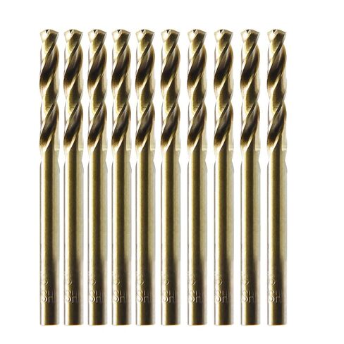 MAXTOOL 21/64" 10PCs Identical Cobalt Screw Machine Drill Bits HSS M42 Stub Drill Bits Short Drills Fully Ground Golden Straight Shank; SMF42G10R21E10 in Saudi Arabia