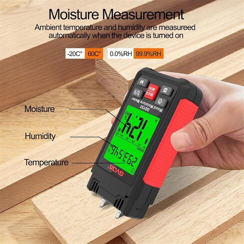 Digital Wood Moisture Meter Wood Humidity Tester Hygrometer Timber Damp Detector LCD Display Cement Brick Moisture Meter in Saudi Arabia